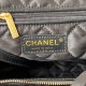 CHANEL 22 Handbag Black Shiny Calfskin Gold Tone Metal