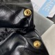 CHANEL 22 Handbag Black Shiny Calfskin Gold Tone Metal