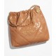 CHANEL 22 Handbag Camel Shiny Calfskin Gold Tone Metal