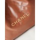 CHANEL 22 Handbag Camel Shiny Calfskin Gold Tone Metal