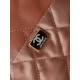 CHANEL 22 Handbag Camel Shiny Calfskin Gold Tone Metal