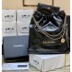 CHANEL 22 Large Handbag Black Shiny Calfskin Gold Tone Metal