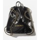 CHANEL Large Back Pack CHANEL 22 Black Shiny Calfskin Gold Tone Metal