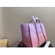 CHANEL Shopping Bag Light Purple Pink Coral Shaded Calfskin Silver Tone Metal