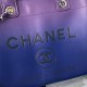 CHANEL Shopping Bag Purple Blue Dark Blue Shaded Calfskin Silver Tone Metal