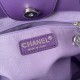 CHANEL Shopping Bag Purple Blue Dark Blue Shaded Calfskin Silver Tone Metal