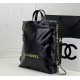 CHANEL 22 Backpack Black Shiny Calfskin Gold Tone Metal