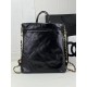 CHANEL 22 Backpack Black Shiny Calfskin Gold Tone Metal