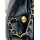 CHANEL 22 Backpack Black Shiny Calfskin Gold Tone Metal