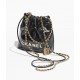 CHANEL 22 Mini Handbag Black Calfskin Gold Tone Lacquered Metal