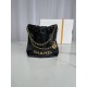 CHANEL 22 Mini Handbag Black Calfskin Gold Tone Lacquered Metal