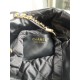 CHANEL 22 Mini Handbag Black Calfskin Gold Tone Lacquered Metal