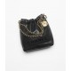 CHANEL 22 Mini Handbag Black Shiny Grained Calfskin Gold Tone Lacquered Metal