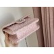 CHANEL Mini Flap Bag Pink Light Beige Tweed Silver Tone Metal