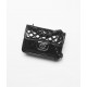 CHANEL Mini Flap Bag Black Shiny Crumpled Calfskin Black Metal