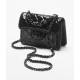 CHANEL Mini Flap Bag Black Shiny Crumpled Calfskin Black Metal