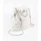 CHANEL Large Backpack White Shearling Lambskin Silver Tone Metal