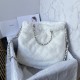 CHANEL Large Backpack White Shearling Lambskin Silver Tone Metal