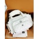 CHANEL Large Bowling Bag White Nylon Silver Tone Metal