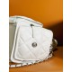 CHANEL Large Bowling Bag White Nylon Silver Tone Metal