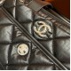 CHANEL Large Bowling Bag Black Nylon Silver Tone Metal