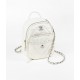 CHANEL Backpack White Nylon Silver Tone Metal