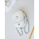 CHANEL Backpack White Nylon Silver Tone Metal