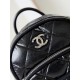 CHANEL Backpack Black Nylon Silver Tone Metal