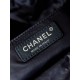 CHANEL Backpack Black Nylon Silver Tone Metal