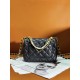 CHANEL Mini Flap Bag Black Shiny Lambskin Imitation Pearls Gold Tone Metal