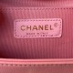 CHANEL Small Backpack Coral Pink Grained Shiny Calfskin Gold Tone Metal