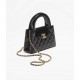 CHANEL Mini Shopping Bag Black Shiny Aged Calfskin Gold Tone Metal