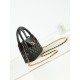 CHANEL Mini Shopping Bag Black Shiny Aged Calfskin Gold Tone Metal