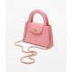 CHANEL Mini Shopping Bag Coral Pink Shiny Aged Calfskin Gold Tone Metal