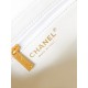 CHANEL Mini Shopping Bag White Shiny Crumpled Calfskin Gold Tone Metal