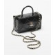 CHANEL Mini Box Bag Black Shiny Calfskin Gold Tone Metal