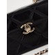 CHANEL Mini Box Bag Black Shiny Calfskin Gold Tone Metal