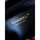 CHANEL Small box bag Fuchsia Black Wool Tweed Gold Tone Metal