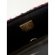 CHANEL Small box bag Fuchsia Black Wool Tweed Gold Tone Metal