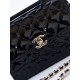 CHANEL Small box bag Black Patent Calfskin Gold Tone Metal