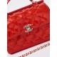 CHANEL Small box bag Red Patent Calfskin Gold Tone Metal