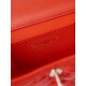 CHANEL Small box bag Red Patent Calfskin Gold Tone Metal