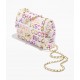 CHANEL Small Flap Bag White Yellow Pink Blue Sequins Gold Tone Metal