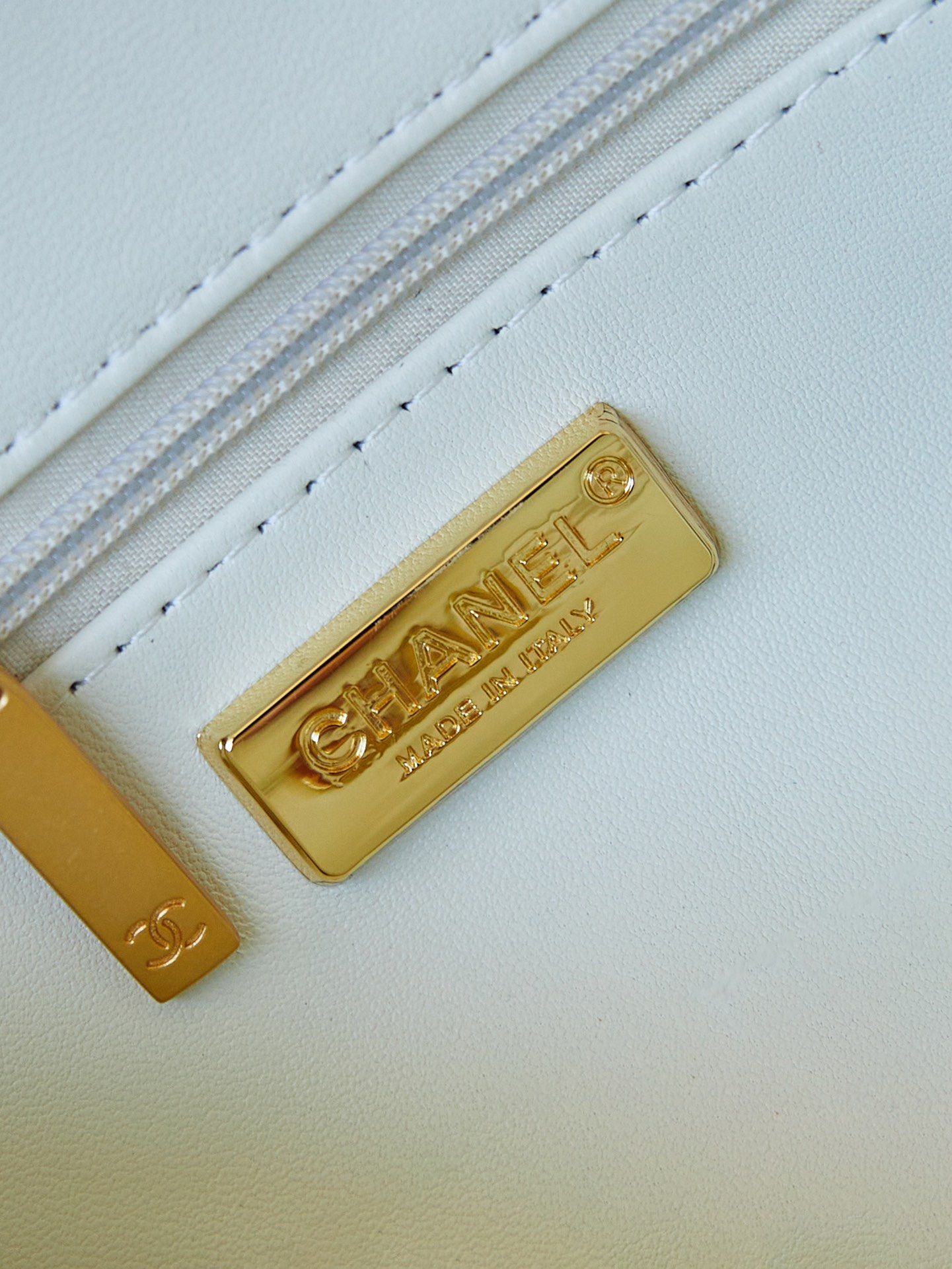 CHANEL Small Flap Bag White Yellow Pink Blue Sequins Gold Tone Metal