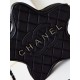 CHANEL Star Handbag Black Satin Gold Tone Metal