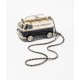 CHANEL Mini Van Minaudiere Black White Gold Plexi Enamel Strass Gold Tone Metal