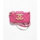 CHANEL Baguette Bag Fuchsia Lambskin Gold Tone Metal