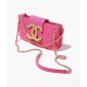 CHANEL Baguette Bag Fuchsia Lambskin Gold Tone Metal