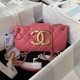 CHANEL Baguette Bag Fuchsia Lambskin Gold Tone Metal