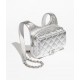 CHANEL Backpack Silver Metallic Lambskin Silver Tone Metal